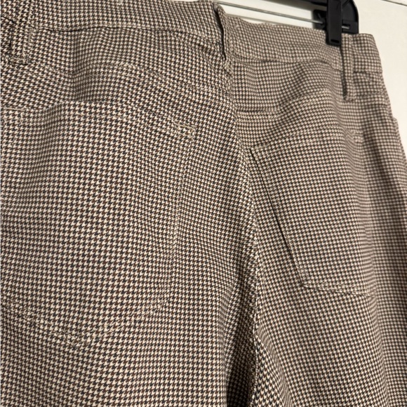 FRAME Le Slim Palazzo Pants Houndstooth Cream and Brown Size 32 - Picture 8 of 12
